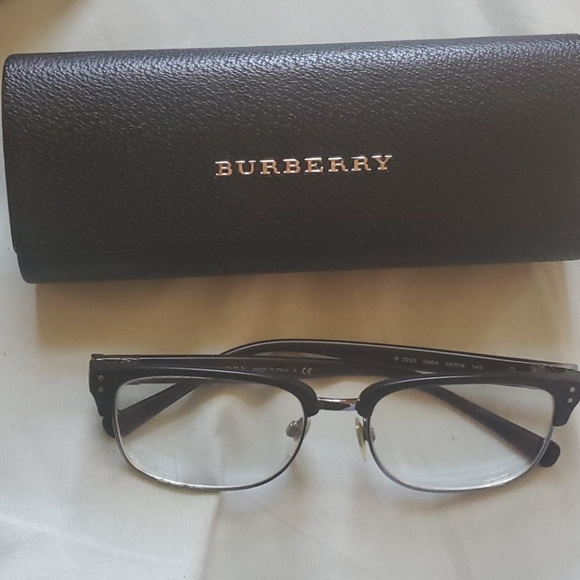 burberry half rim eyeglasses
